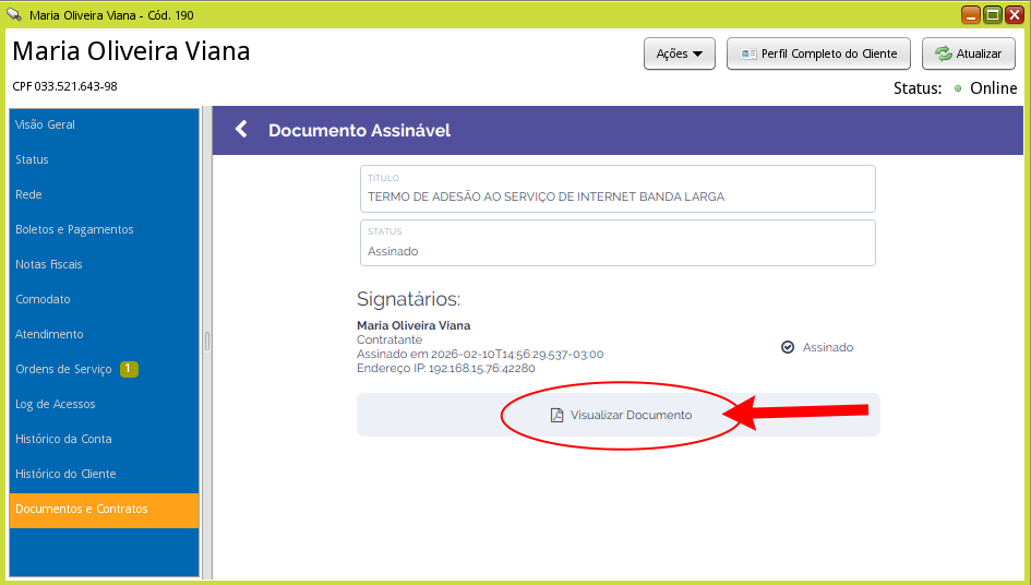 tela documento visualizar