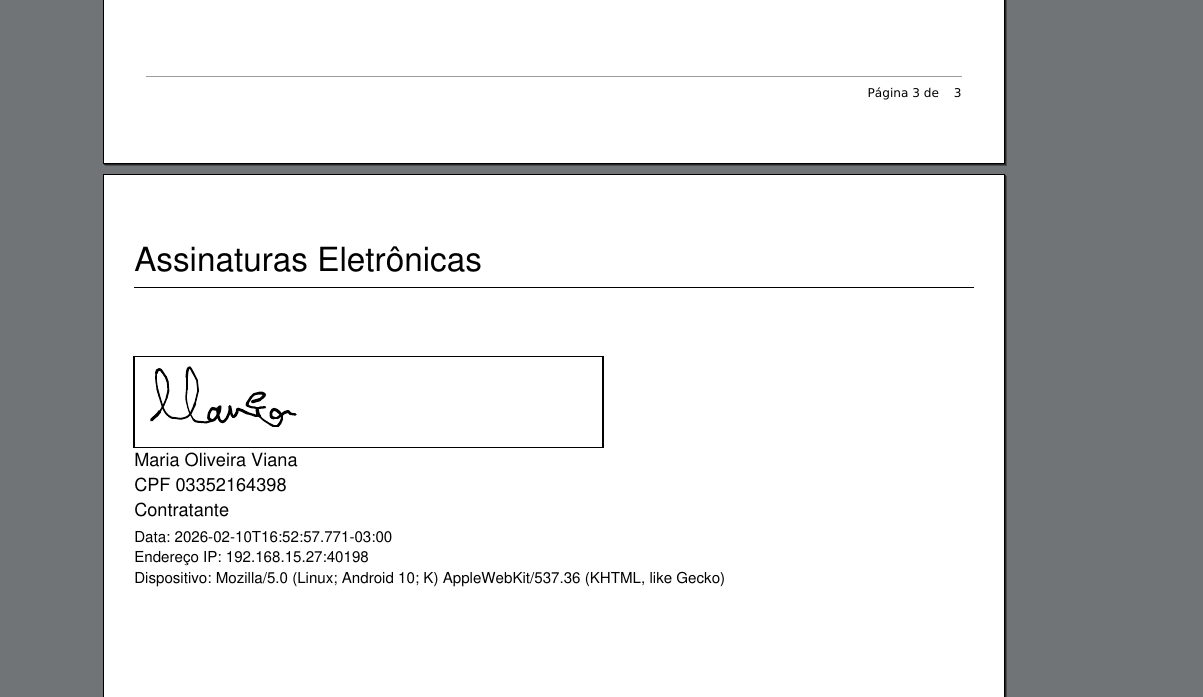 tela pdf documento assinado